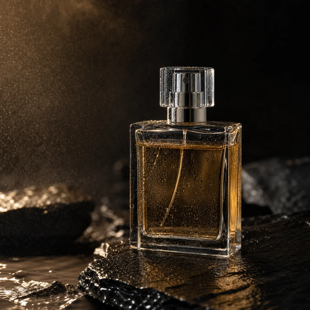Luxury fragrance product photography concept