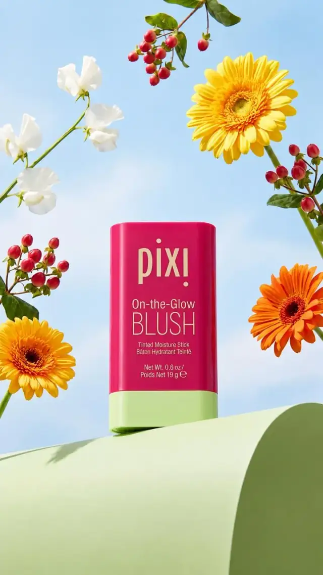 AI product photography campaign for Pixi cosmetics — branded beauty editorial scene