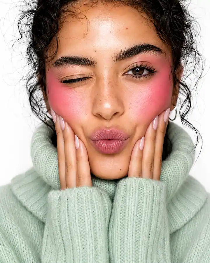 Beauty model campaign image for skincare and cosmetics social creative