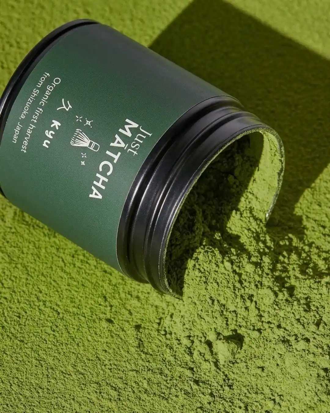 Matcha jar product visual by Pixelense