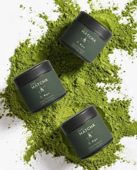Kyu Matcha branded hero composition created by Pixelense