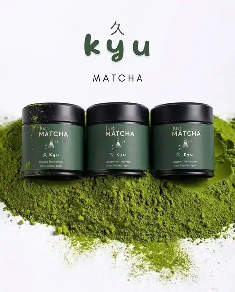 Kyu Matcha product range campaign composition created by Pixelense