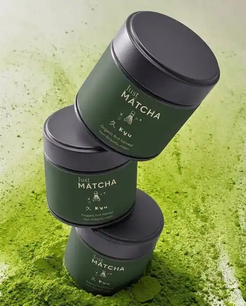 Kyu Matcha stacked product composition created by Pixelense