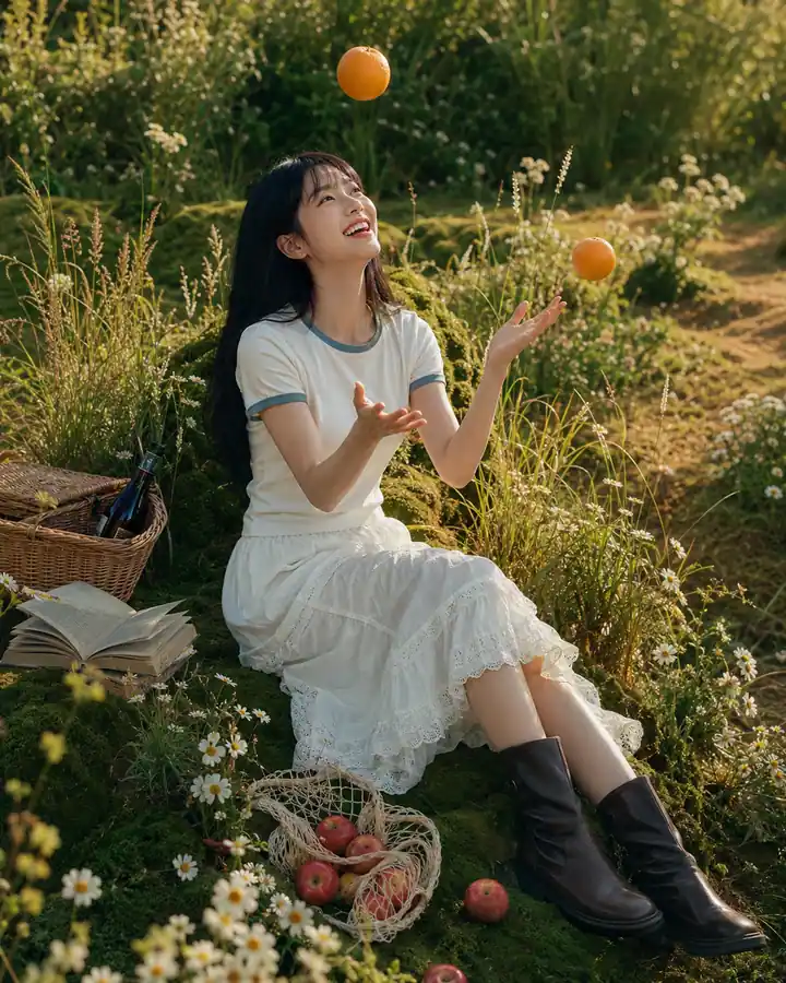 Lifestyle fashion campaign image with an on-model outdoor editorial direction