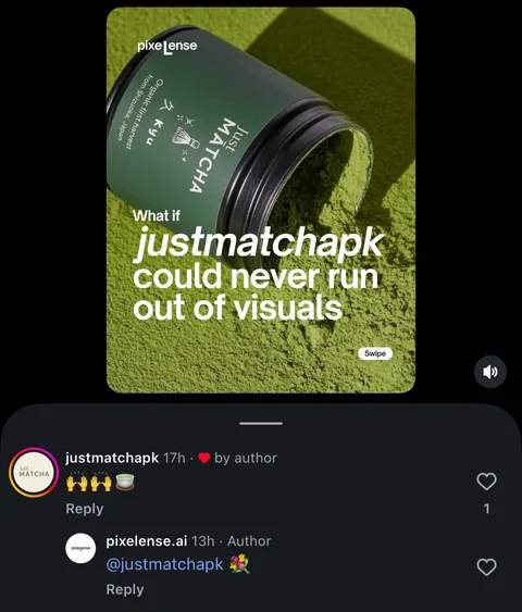 Screenshot of a Pixelense visual posted by Just Matcha